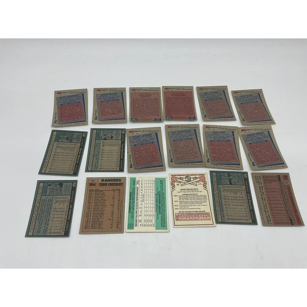 Topps Baseball Card Lot 16x 1982 Kmart MVP Hank Aaron Reggie Jackson Bench